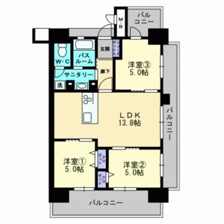 アルファライフ岡大医学部前Ⅱの物件間取画像